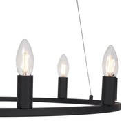 Industriële hanglamp zwart 7-lichts - Knight