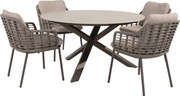 Prado Puglia dining tuinset 130xH75 cm 5 delig keramiek terre Taste 4SO