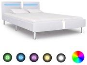 vidaXL Bedframe met LED kunstleer wit 120x200 cm