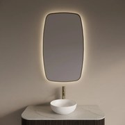 Gliss Design Epos spiegel met LED-verlichting 60x100cm verticaal mat goud