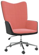 vidaXL Relaxstoel fluweel en PVC roze