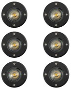 Grondspot LED Ø11 Rond Zwart set (6-stuks)