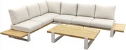 SUNS Nardo hoek loungeset 3 delig naturel mixed weave / camel sand teak