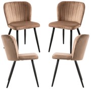 Pak 4 Fluwelen Luk Stoelen