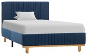 vidaXL Bedframe stof blauw 90x200 cm