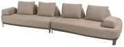 4 Seasons Outdoor Santorini 4-zits loungebank terre met knuffelhoek  Loungebank    bruin weerbestendig