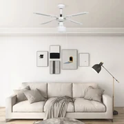 vidaXL Plafondventilator met lamp 106 cm wit
