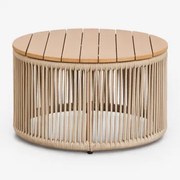 Calipso Salontafel In Ijzer En Gevlochten Touw Ø60 Cm - Sklum