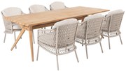 Puccini Belair dining tuinset 240x100xH75 cm 7 delig rope teak