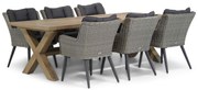 Tuinset 6 personen 240 cm Wicker Grijs Garden Collections Boston/Oregon