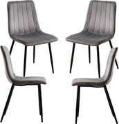 Set 4 Liny Fluwelen Stoelen