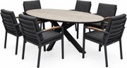 Salvador Costa Rica dining tuinset 220x115xH75 cm 7 delig antraciet polywood