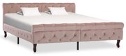 vidaXL Bedframe fluweel roze 160x200 cm