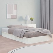 vidaXL Bedframe massief hout wit 100x200 cm