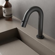 Hotbath Cobber gebogen fonteinkraan geborsteld zwart PVD