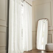 Gordijn in gewassen linnen met ringen, Private