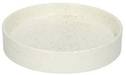 Kaarsschotel, keramiek, mat wit gespikkeld,Ø 10,8 cm