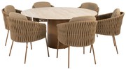 Colorado Molina dining tuinset 160xH75 cm rond 7 delig keramiek amber 4 Seasons Outdoor