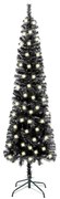 vidaXL Kerstboom met LED's smal 120 cm zwart