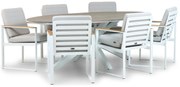 Tuinset 6 personen 220 cm Aluminium/Aluminium/polywood Wit Santika Furniture Soray