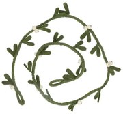 Kerstslinger met blaadjes en witte besjes, vilt, ca. 150 cm