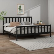 vidaXL Bedframe massief grenenhout zwart 180x200 cm 6FT Super King