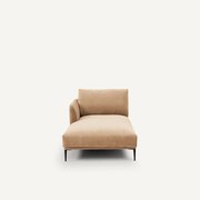 Chaise longue in stonewashed fluweel, Oscar, ontwerp E. Gallina