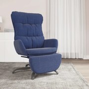 vidaXL Relaxstoel met voetensteun stof blauw