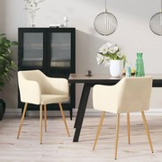 vidaXL Eetkamerstoelen 2 st fluweel crèmekleurig