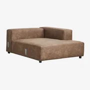 Rechter Chaise Longue Module Voor Modulaire Bank Bruna Bruin Koffie Suède - Sklum