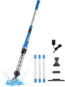 VEVOR Pool Vacuum Draadloze handstofzuiger (32 l/min) voor bubbelbaden met verlengstok, oplaadbare zwembadreiniger, werkt tot 1 uur, voor bovengrondse/ingegraven zwembaden