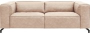 Goossens Bank Calvin beige, micro leer, 3-zits, modern design