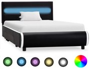 vidaXL Bedframe met LED kunstleer zwart 90x200 cm