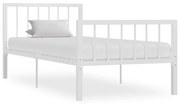 vidaXL Bedframe metaal wit 90x200 cm