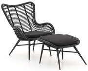 Lounge tuinstoel | Intenso  Rovello | Wicker (vlechtwerk) | Grijs/Zwart | Kees Smit Tuinmeubelen