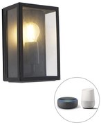 Smart buiten wandlamp zwart 25,5 incl. WiFi A60 IP44 - Rotterdam Modern, Landelijk E27 IP44 Buitenverlichting