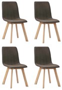 vidaXL Eetkamerstoelen 4 st stof bruin