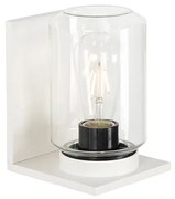 Moderne wandlamp wit met helde glas IP54 - Marshall