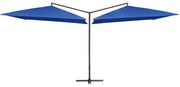 vidaXL Parasol dubbel met stalen paal 250x250 cm azuurblauw