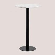 Ronde Hoge Bartafel In Terrazzo (ø60 Cm) Dolce Wit - Sklum