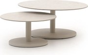 + 10% kassakorting | Loungetafel Manifesto | Rond | Tuintafel Sintered stone | 2-delig | Kees Smit Tuinmeubelen