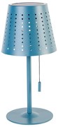 Buiten tafellamp blauw incl. LED 3-staps dimbaar oplaadbaar en solar - Ferre