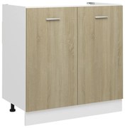 vidaXL Wastafelonderkast 80x46x81,5cm bewerkt hout sonoma eikenkleurig