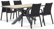 Tuinset 4 personen 181 cm Aluminium/textileen Grijs Osmen Joliet/Palermo