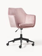 Fluwelen bureaustoel Nora, in hoogte verstelbaar