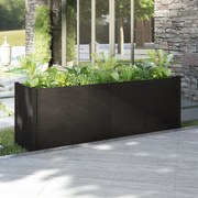 vidaXL Plantenbak 200x50x70 cm massief grenenhout zwart