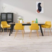 vidaXL Eetkamerstoelen 6 st fluweel geel