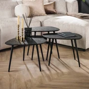 Metallic Antraciet Salontafel Set Organisch - 58 X 48cm.
