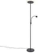 Moderne vloerlamp zwart incl. LED met leesarm - Chala