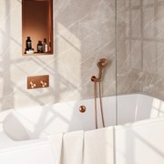 Brauer Copper Edition thermostatische inbouw badkraan met badvulcombinatie en 3 standen handdouche set 4 koper geborsteld PVD